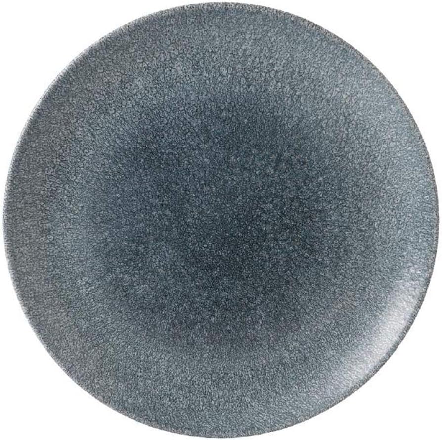 ChurchillStudio Prints Raku Round Coupe Plate Topaz Blue 260mm