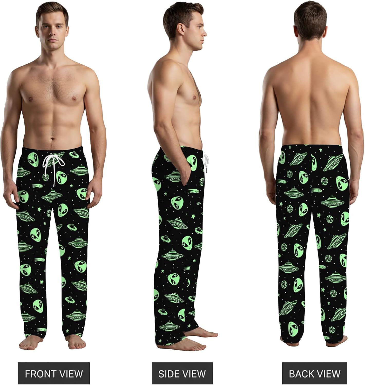 SARA NELL Alien Pajama Pants – Planets and Constellation Galaxy Print Lounge Wear, Cozy Unisex Sleepwear for Men and Women - Image 2