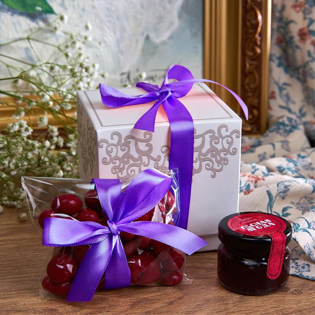 Purple Ribbons for Crafting - 20mm x 23m Dark Purple Satin Ribbons for Gift Wrapping Flower Arranging, Hair Decor & Party Decorations - Image 4
