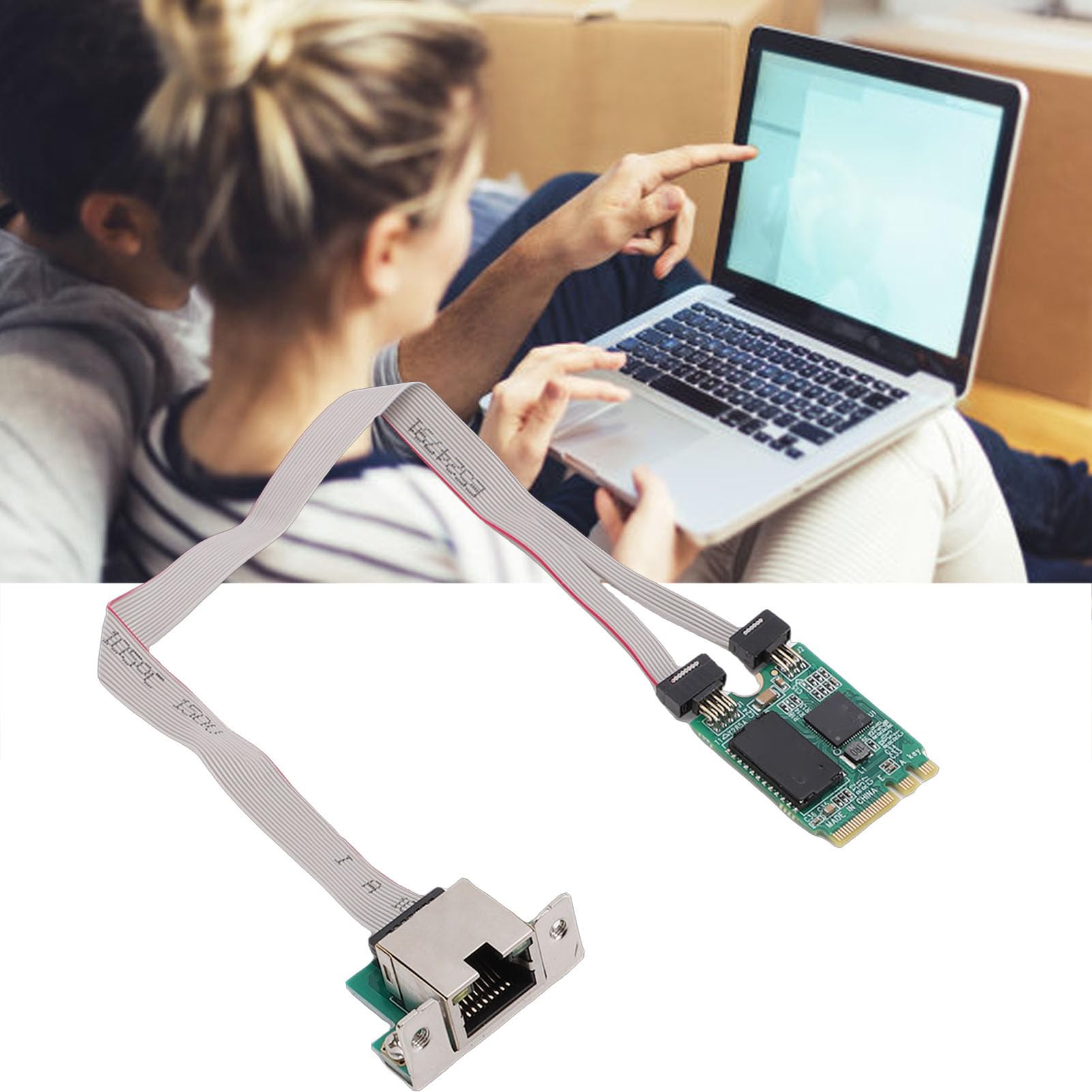 Scheda di Rete Gigabit Ethernet da 2,5 G con Chiave M.2 A+E, Scheda di Controllo Industriale con Porta RJ45 con Trasmissione Dati Stabile per Computer Portatile Desktop
