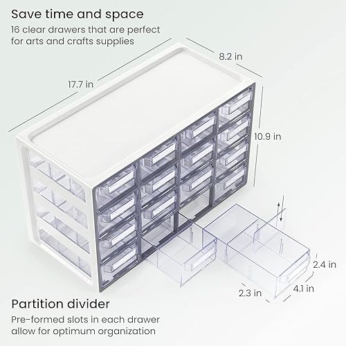 Miniatura 3 de ARTEZA Gabinete de almacenamiento de 16 cajones y kit de manualidades de pegamento de Decoupage Arteza, suministros para manualidades de papel,