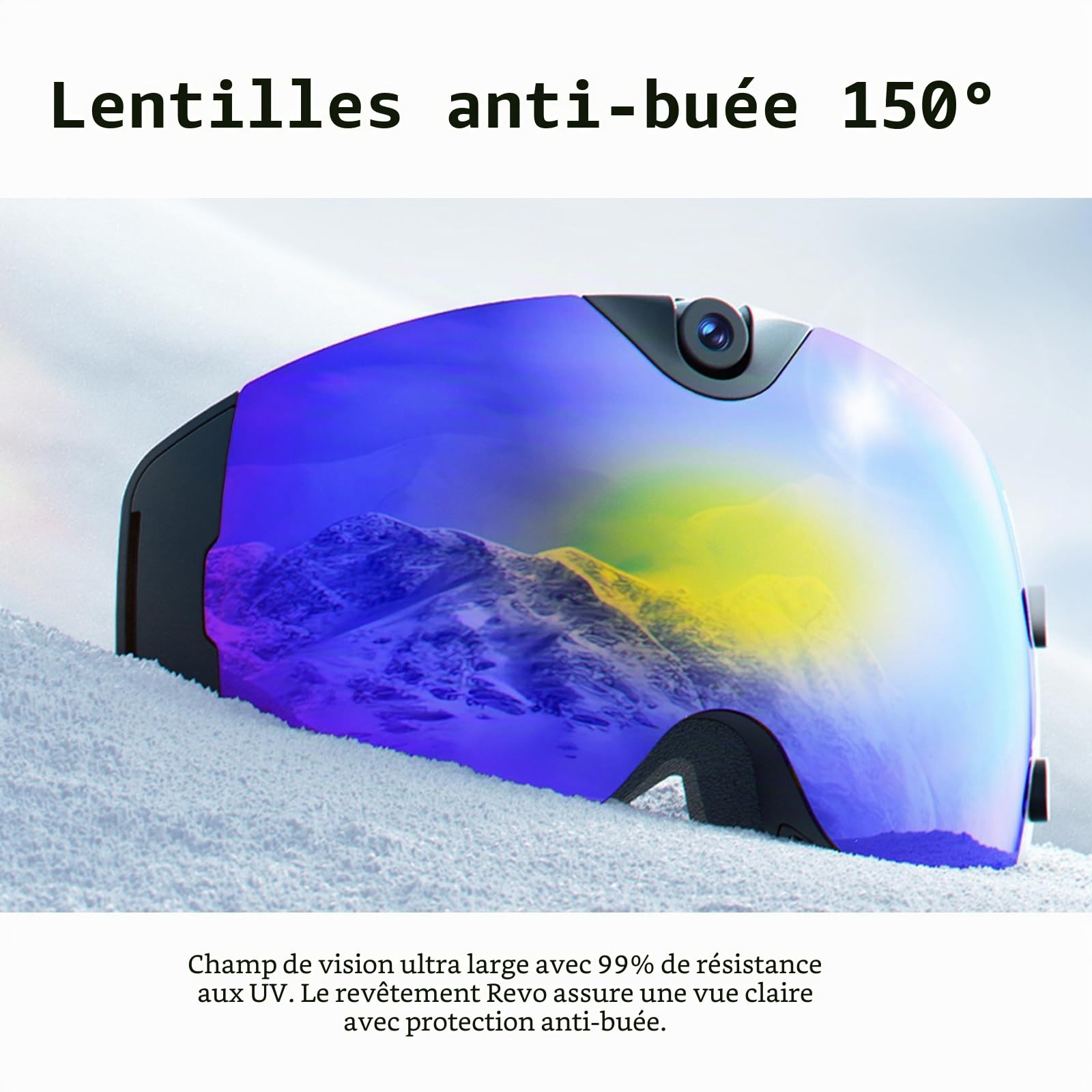 OHO 4K Smart Ski Goggles with Camera, UV400 Anti-Fog Durable Lens for Ski