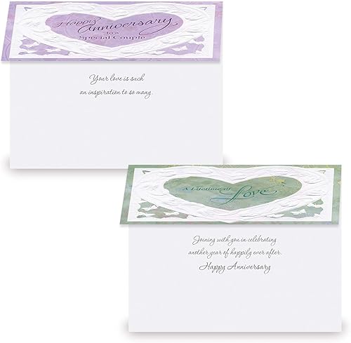 Miniatura 4 de Current Juego de tarjetas de felicitación de aniversario en relieve de lujo, paquete económico de 16 tarjetas con sobres blancos, 8 diseños, surtido