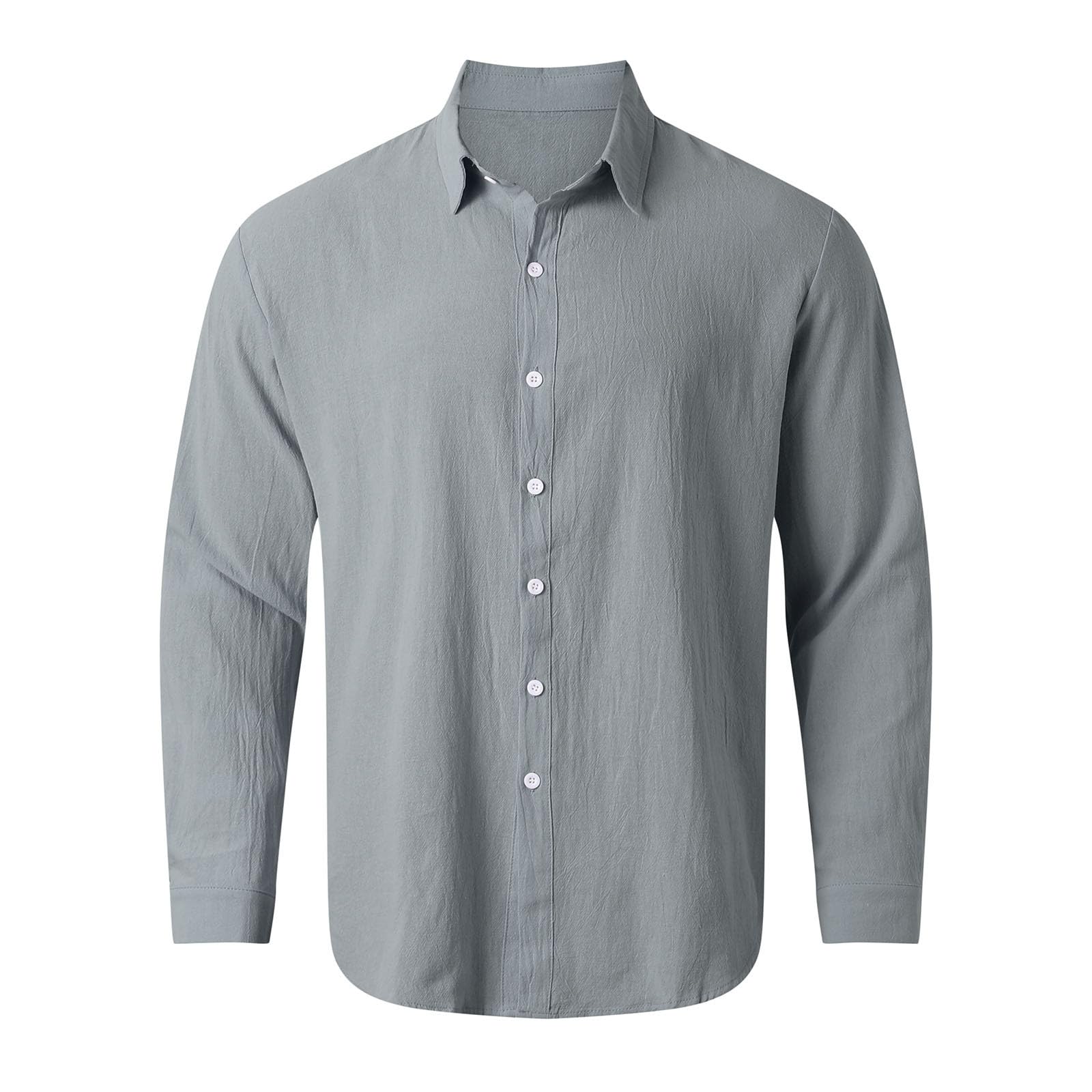 Genérico Camisa Manga Larga Hombre Camisa Hawaiana Hombre Manga Larga Camisa de Lino Manga Larga Hombre Camisas Vestir Hombre Manga Larga Flojo Camisas Informales de Verano