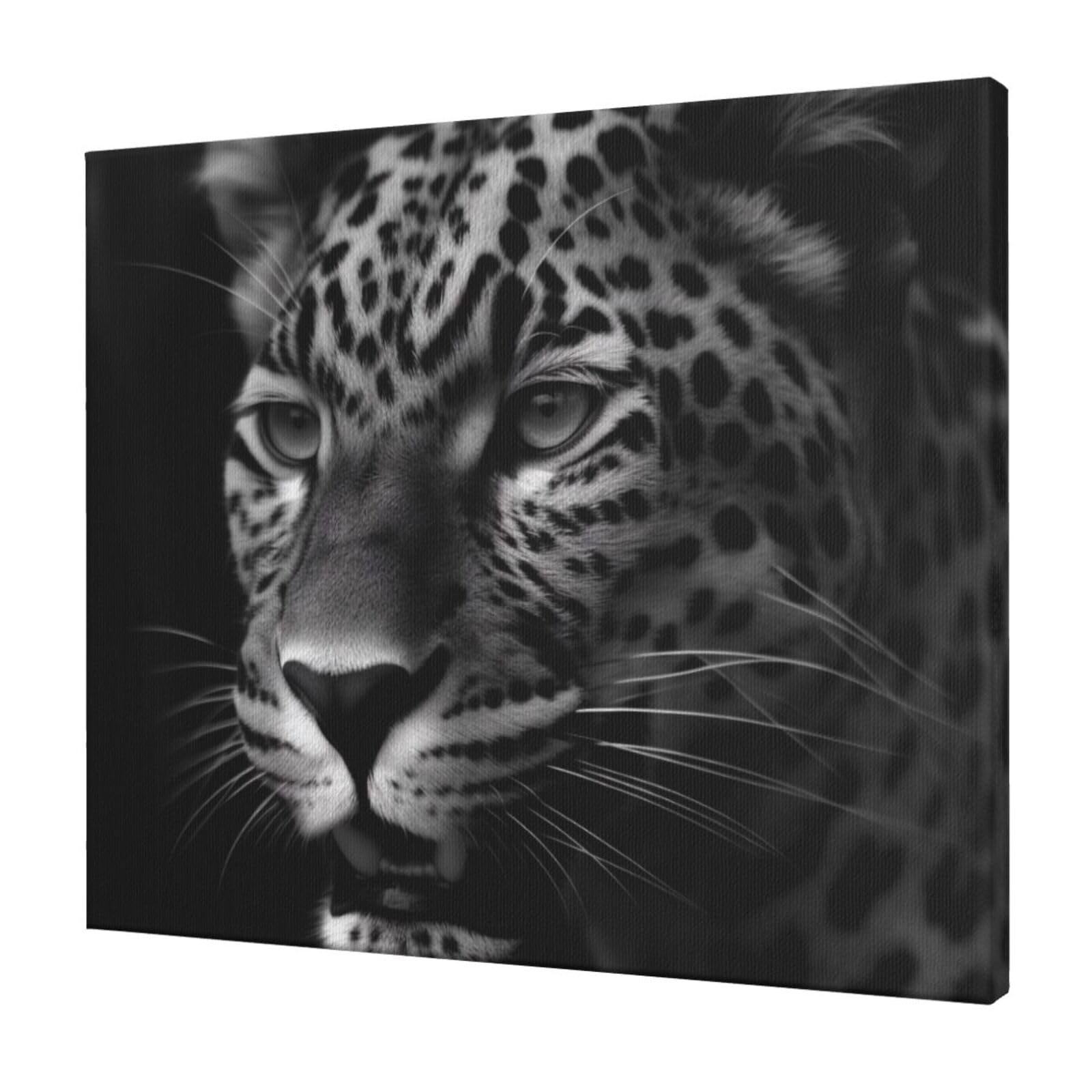 YKLJG Leopard Printed Wall Art Canvas Prints 60x50 CM Wooden Framed Picture Painting Artwork for Bedroom Kitchen Home Office Decor