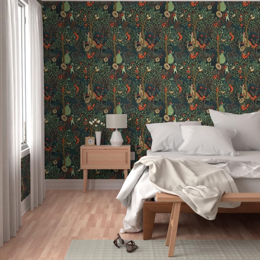 Removable Wallpaper Swatch - Whimsical Wonderland Whimsical Custom Pre-Pasted Wallpaper by Spoonflower