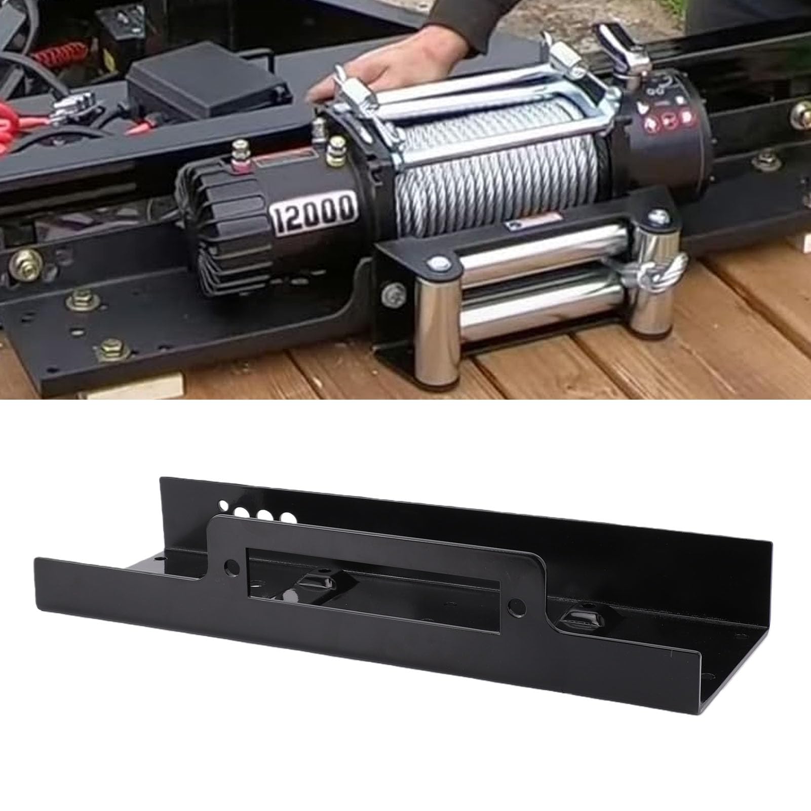 Garosa Płyta Montażowa Wciągarki Heavy Duty 15000lbs Uniwersalny Uchwyt Wciągarki do SUV-ów, Ciężarówek ATV, UTV, Stal Stopowa 10x4,5 Cala