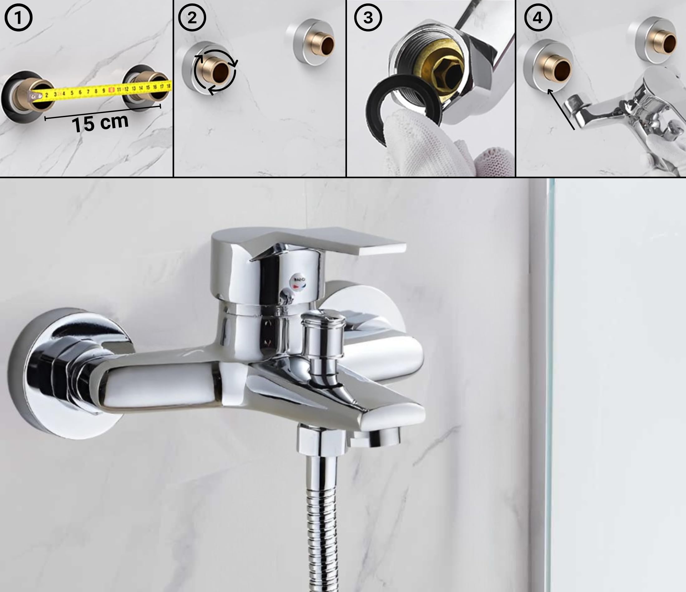 Grifo BAÑERA - GRifo DUCHA - GRIfo de ducha - GRIFo bañera y ducha - GRIFo de bañera - monomnado Ducha