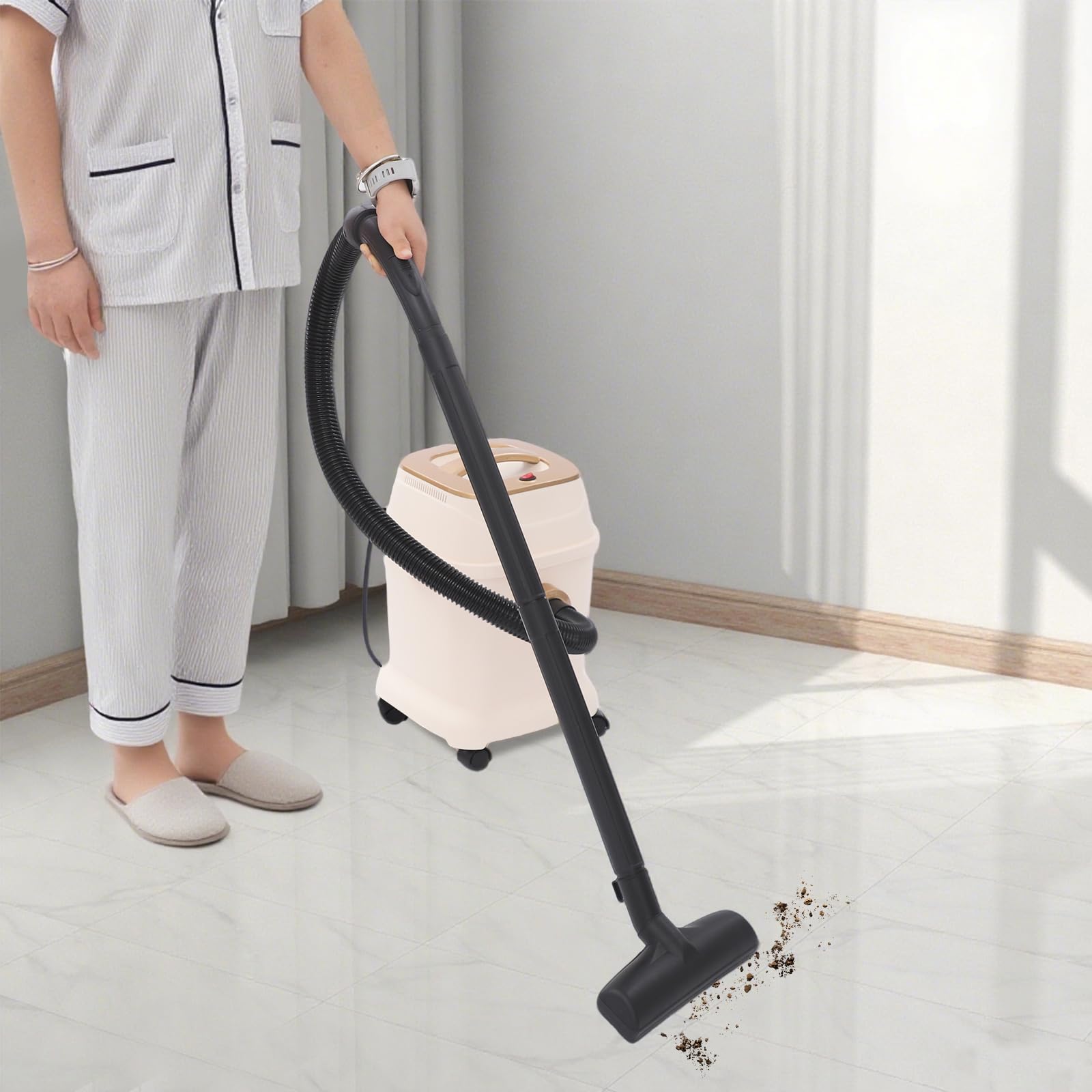 Aspirapolvere a secco bagnato con funzione di pulizia, aspirapolvere industriale, pulizia per pavimenti duri, 1000 W, tubo di aspirazione: 1,75 m, potenza di aspirazione: 17 kPa, per officina, casa