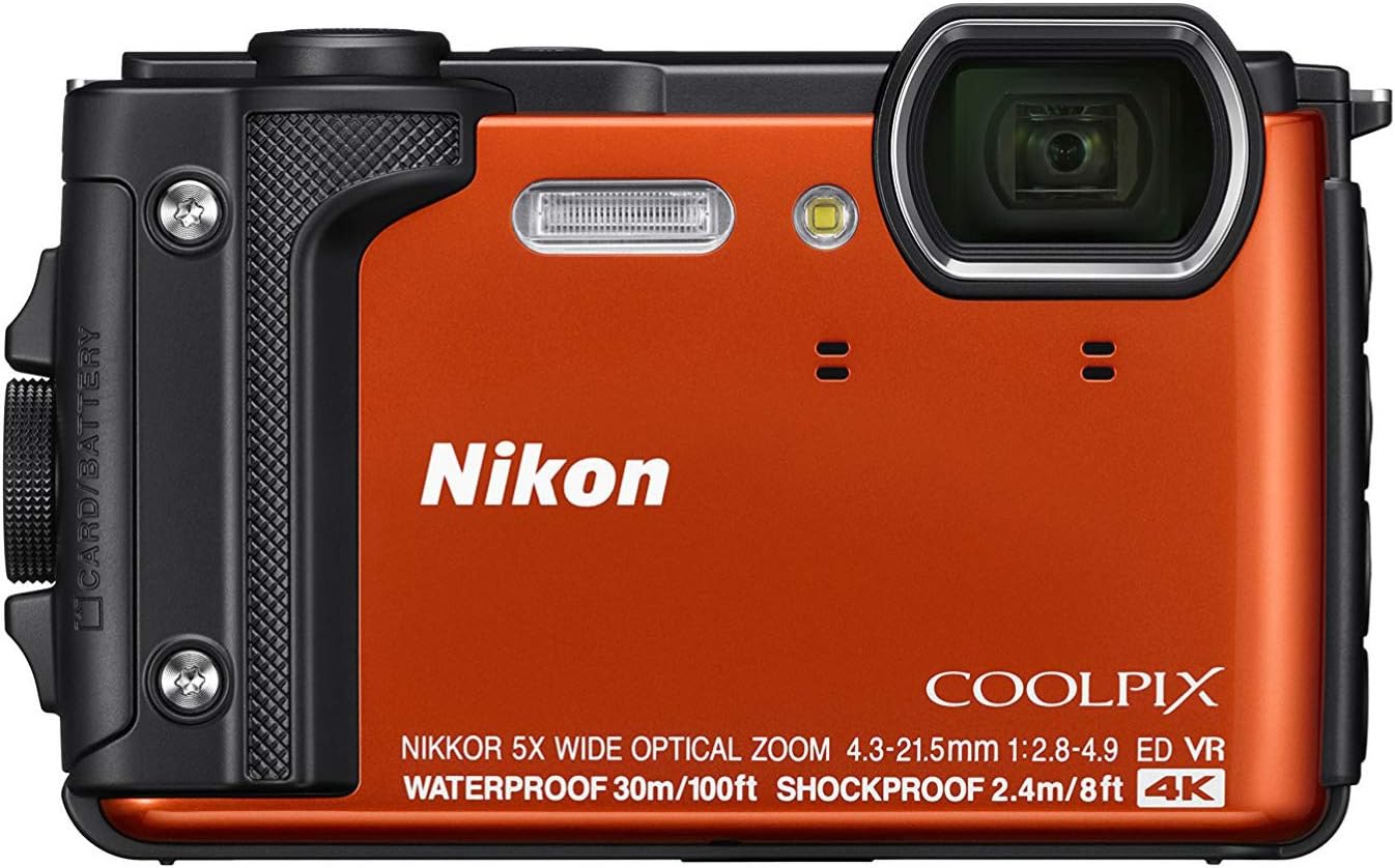 Nikon W300 Waterproof Underwater Digital Camera with TFT LCD, 3", Orange (26524)