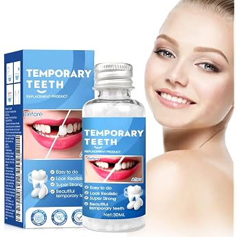 Temporary Dental Filling Repair Kit Make Your Own Dentures 30 ml Teeth Filling Tooth Cement Dental Repair Beads Dental Repair Kit for Repairing Missing Broken and Large Tooth Gaps