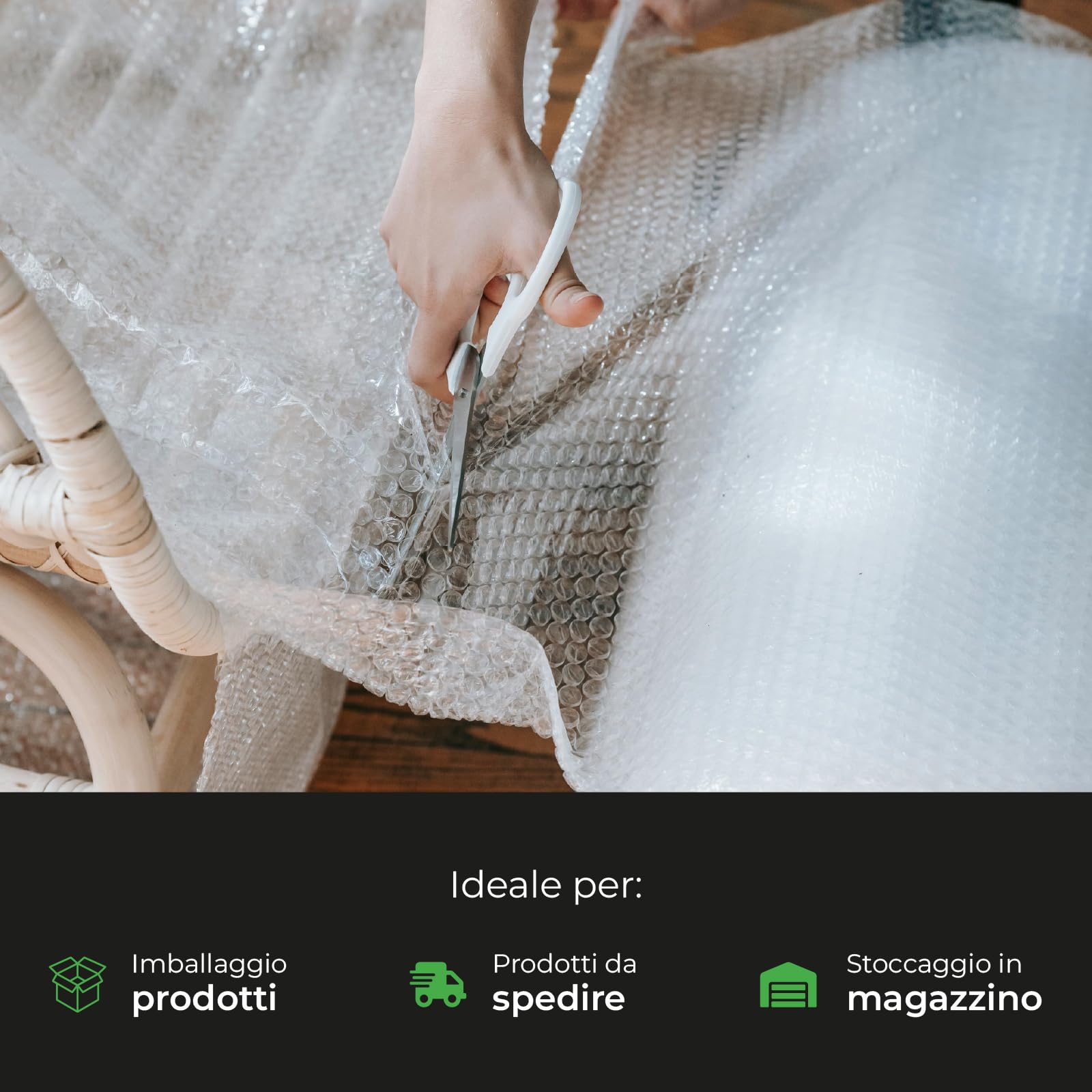 ImballaggiPer Rotolo Pluriball 100cm x 100mt - 50gr/mq Rinforzato con HD - Bubble Wrap Professionale per Spedizioni, Traslochi e Imballaggio Oggetti Fragili