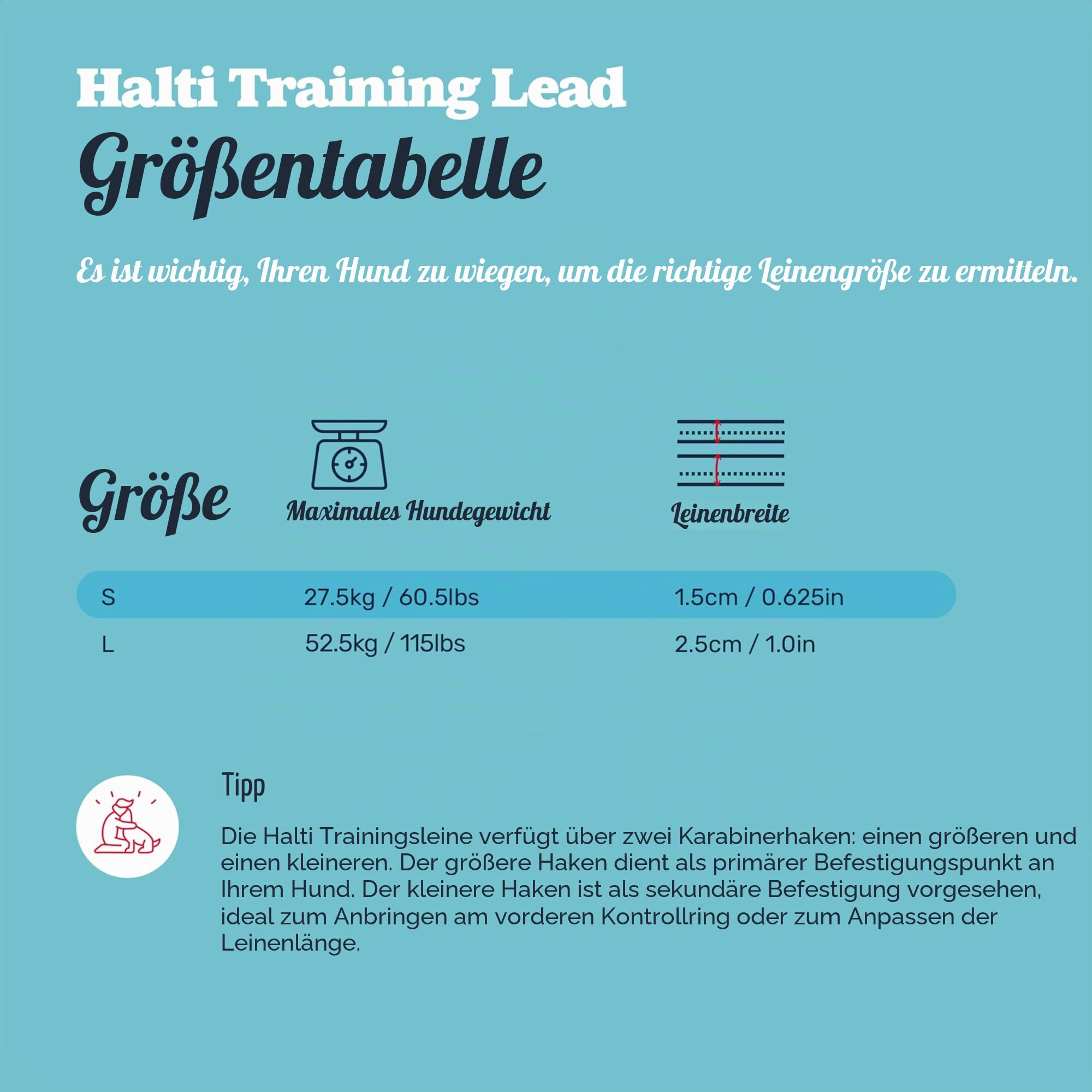 HALTI Doppelführleine - Multifunktionale Hundeleine zum Trainieren und Gassigehen mit Ihrem Hund. Leicht und mit Neopren gepolsterte. Für Welpen geeignet (Größe Groß, Waldgrün, 2m)