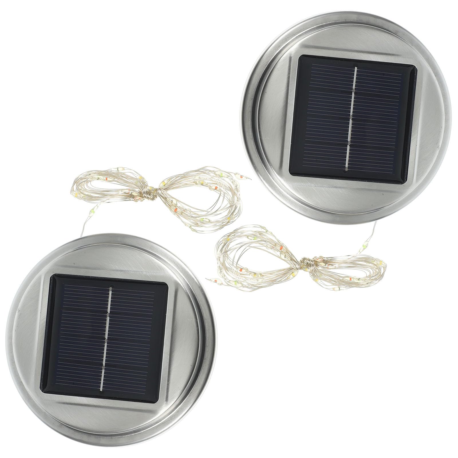 VILLCASE 2pcs 6cm Solar Light Replacement Tops for Outdoor Solar Garden Lights Decorative, Stainless Steel Replacement Parts for Festival and Patio Decor