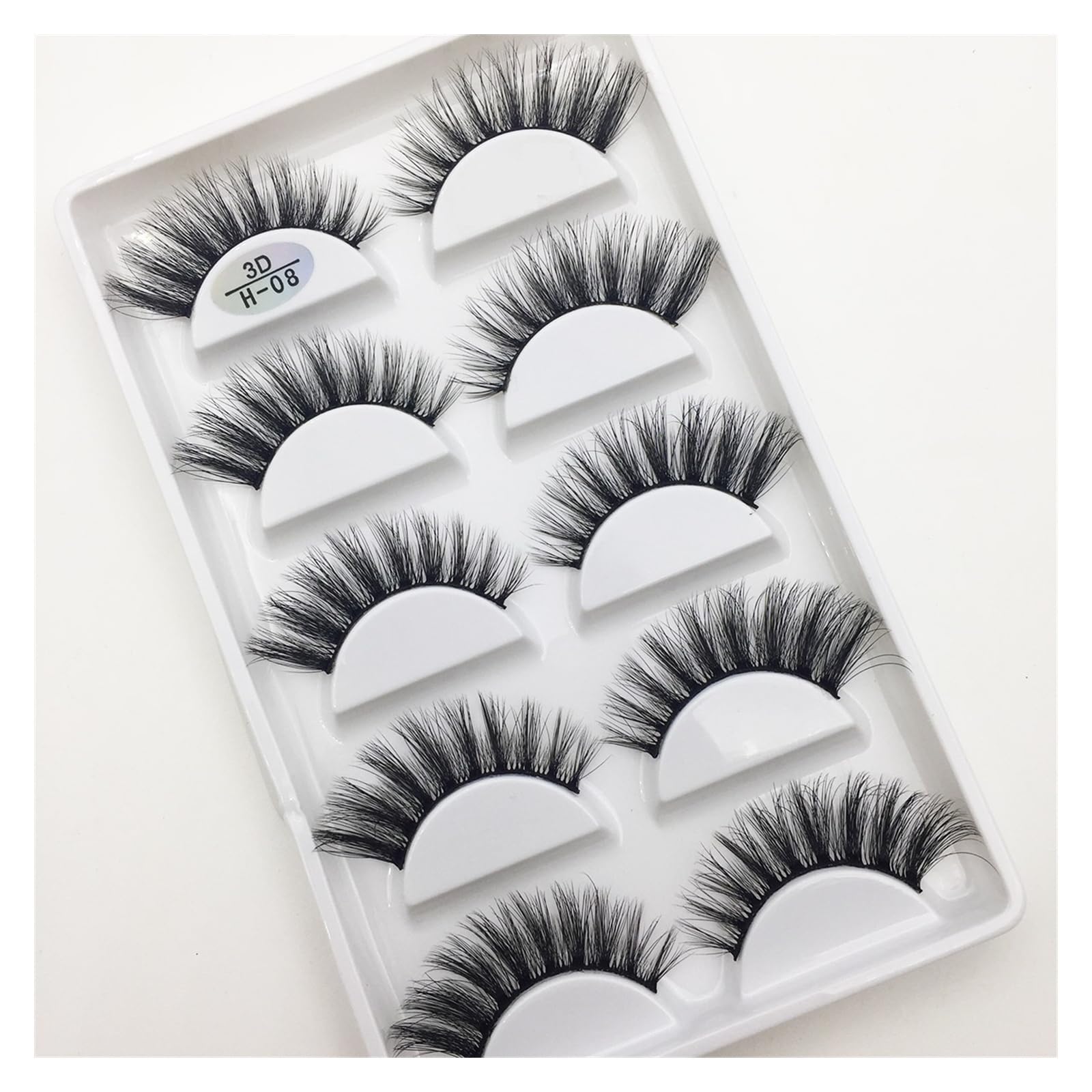 UAMOU 16 stylów 10/50 pudełek 3D rzęsy z norek naturalny krzyż sztuczne rzęsy długi niechlujny makijaż rzęsy Faux Cils Maquillaje Cheerfully (Color : 5Pairs H 08, Size : 50 Boxes 250Pairs)