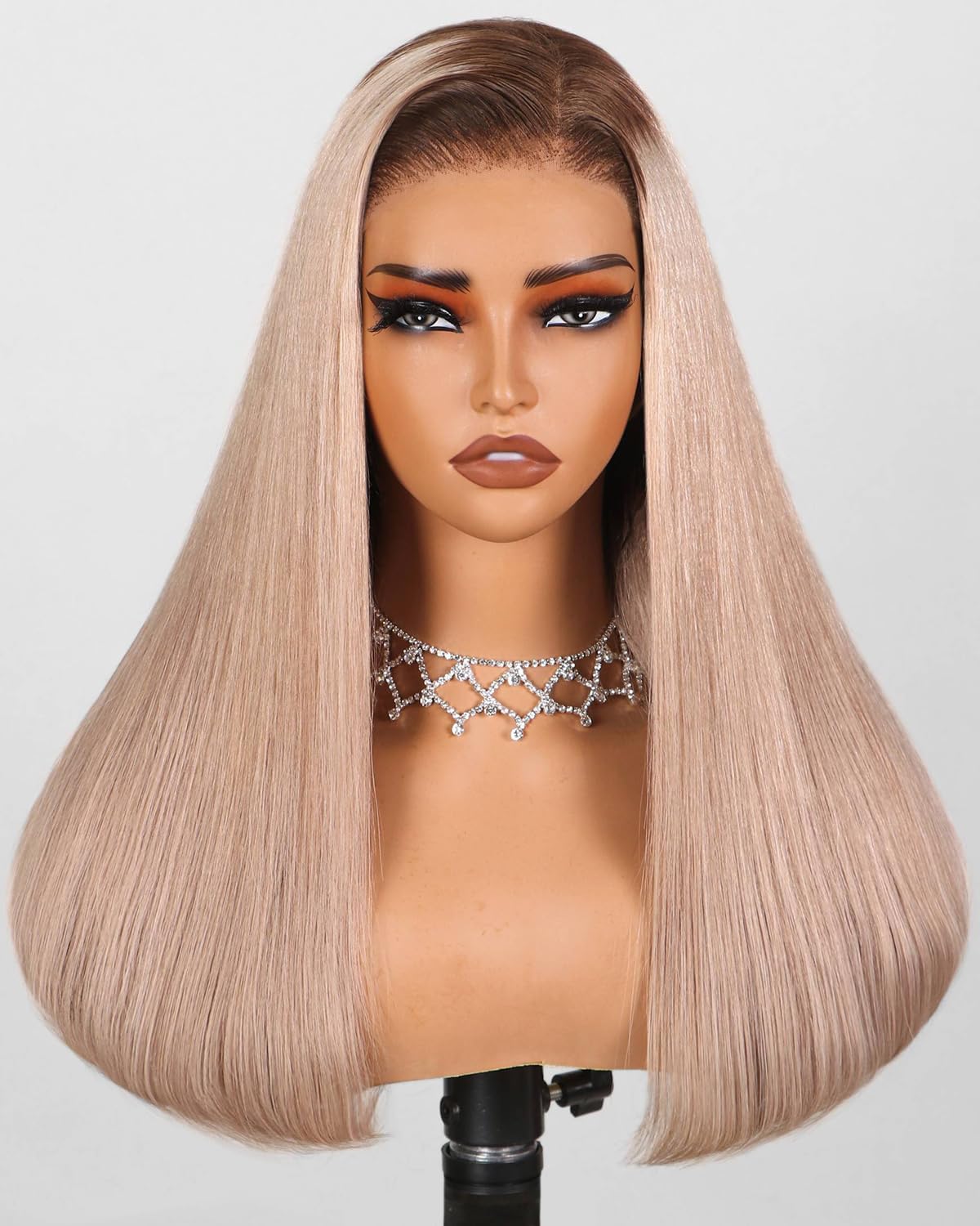 Arabella 5x6 Ready to Go Glueless Wigs Human Hair 20/Ash Blonde Ombre Lace Front Wigs 100% Human Hair Real 230% Density Pre Cut Lace Pre Plucked