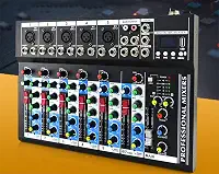 VDA107L Mixer de Áudio Profissional 7 Canais,Bluetooth 5.0, USB Phantom Power 48V Placa Som Digital com 6 Modos Efeito, Ideal para Shows ao Vivo Casamentos Podcasts Transmissões e Gravação em Estúdio