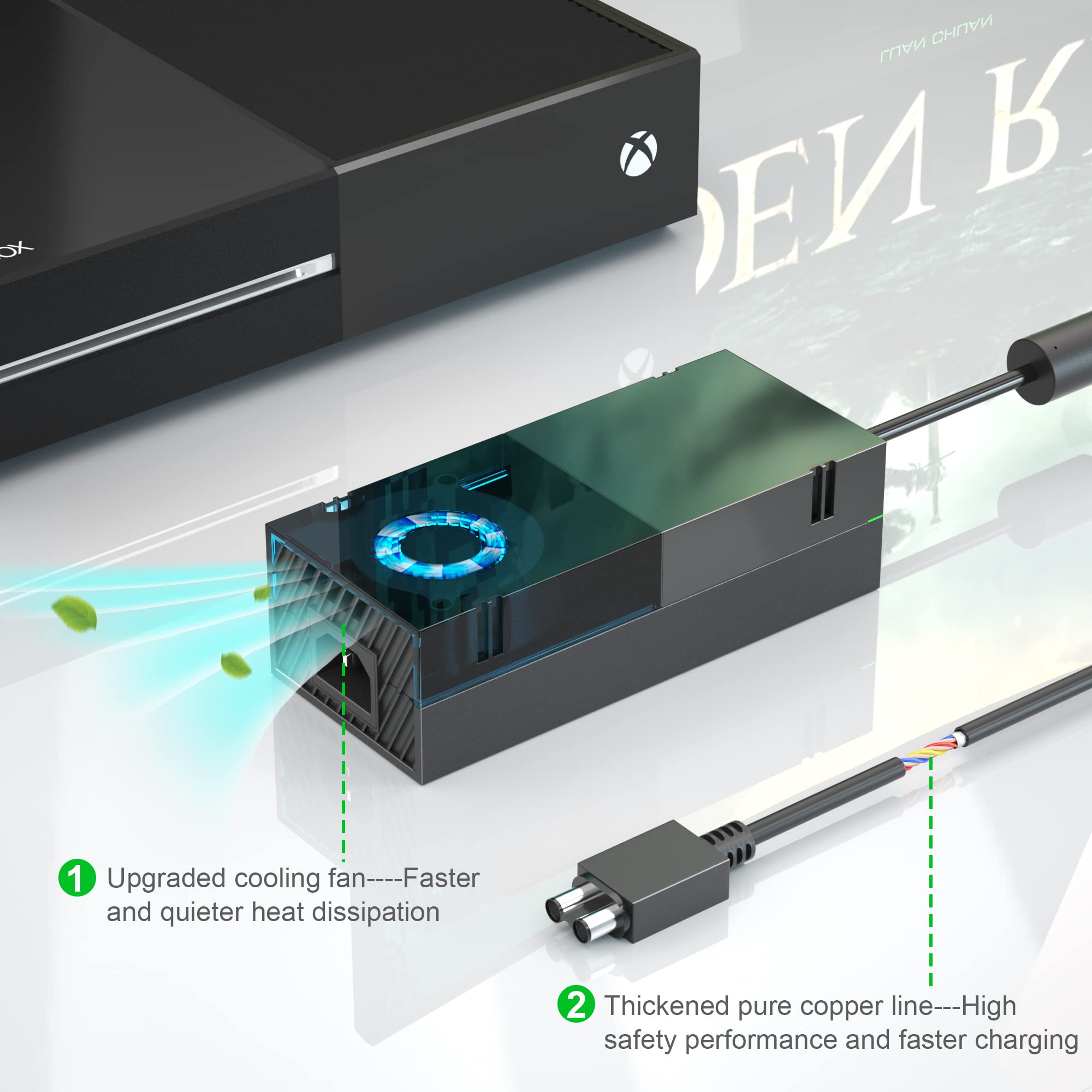 Adaptateur Secteur Pour Xbox One – Cordon D’alimentation De Remplacement (Noir, Sans Marque)