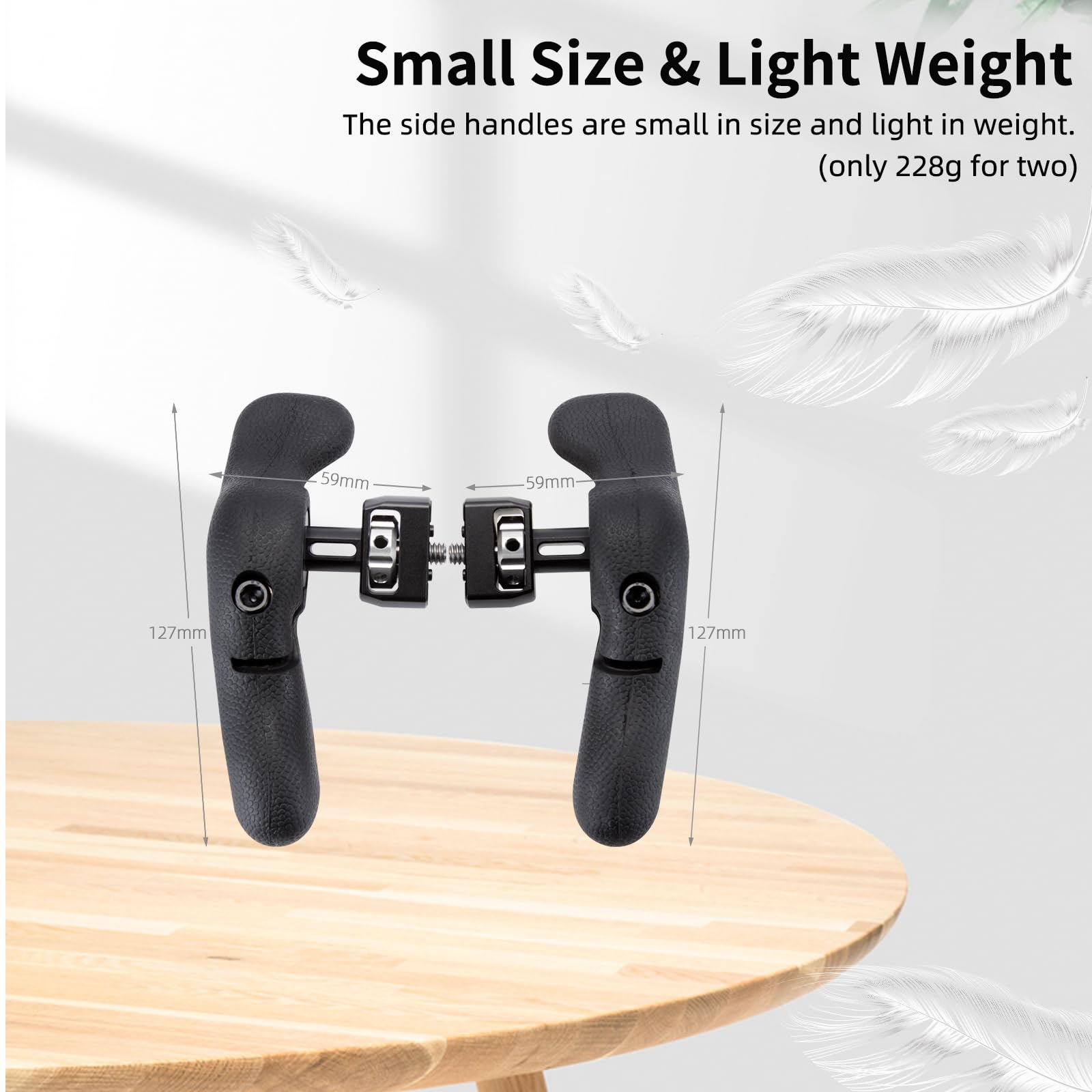 Nitze Poignée Latérale pour Le Moniteur SmallHD, Poignée Latérale en Aluminium et Caoutchouc Ajustable à 360° avec Fente pour Bandoulière - PA32F