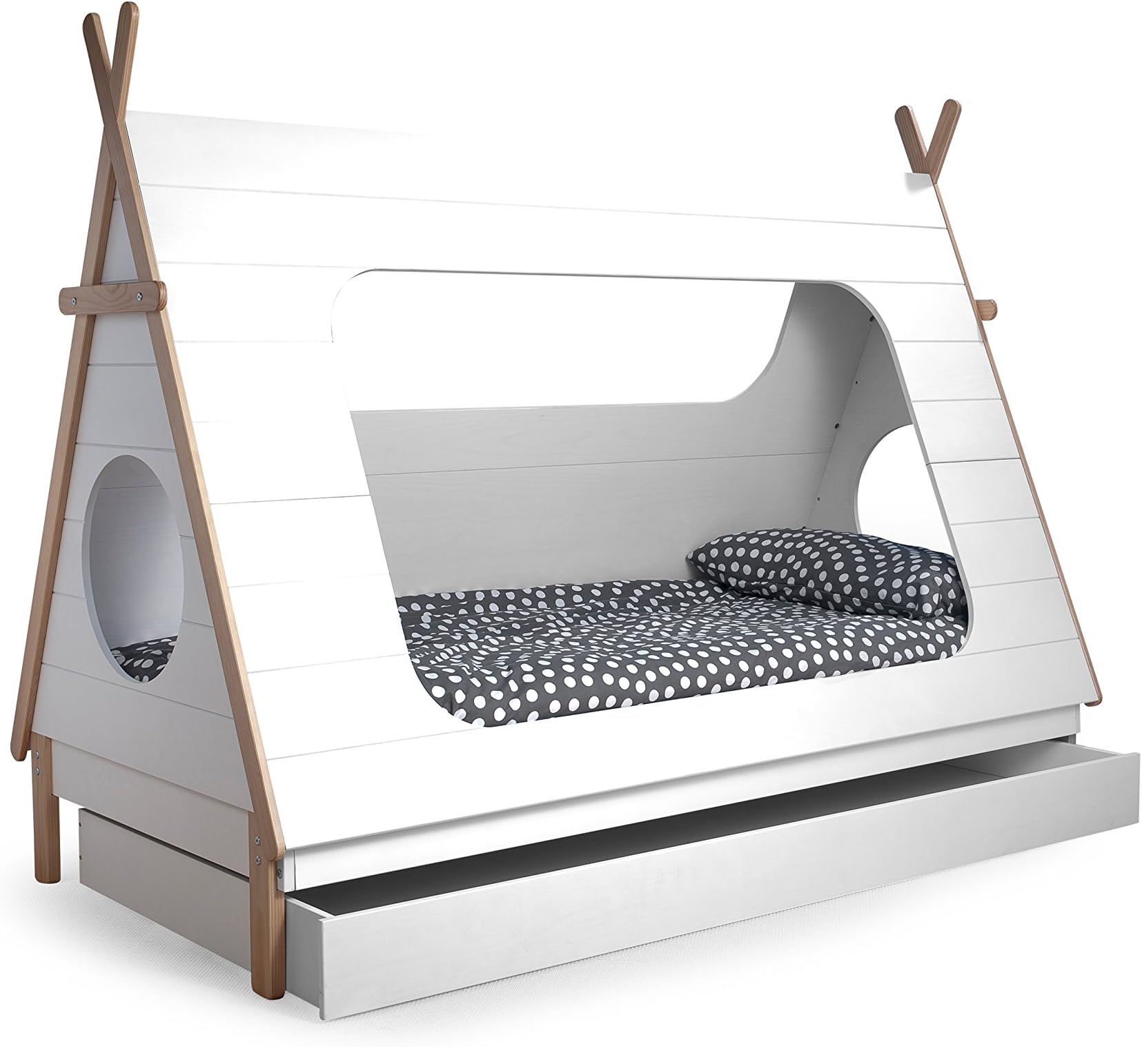 WOOOD Tipi Bed Drawer, White, 16 x 205 x 95 cm