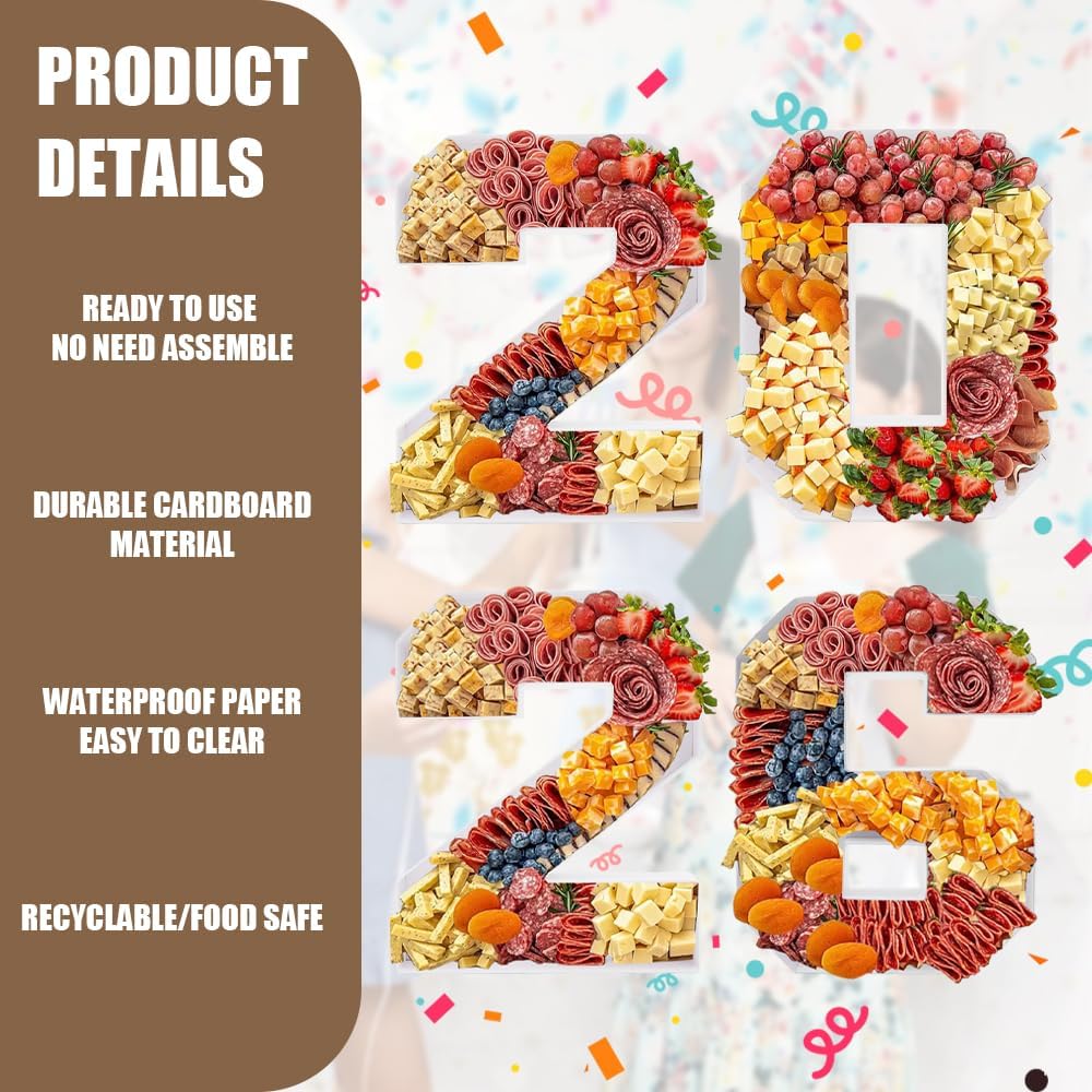 14inch Charcuteire Board Number Fillable Cardboard Platter Serving Food Fruit Decoration Box Birthday Anniversary Party Treat (2026)