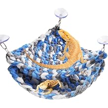 kathson Bearded Dragon Hammock Soft Double-Layered Reptile Hammocks Swing Hanging Bed with Suction Cups Hooks Tank Accessories Hammocks for Small Lizard Leopard Gecko ChameleonTriangular