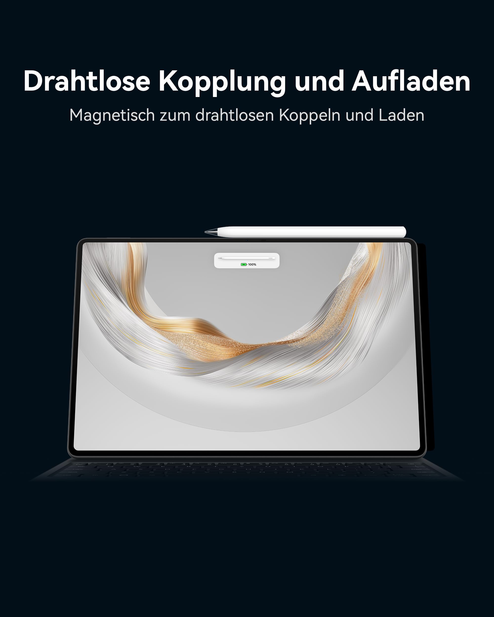 HUAWEI M-Pencil Pro, Stiftstift mit DREI Stiftspitzen, Weiß | Magnetische drahtlose Kopplung und Aufladung, Taktile Rückmeldung, Über 10.000 Druckempfindlichkeitsstufen