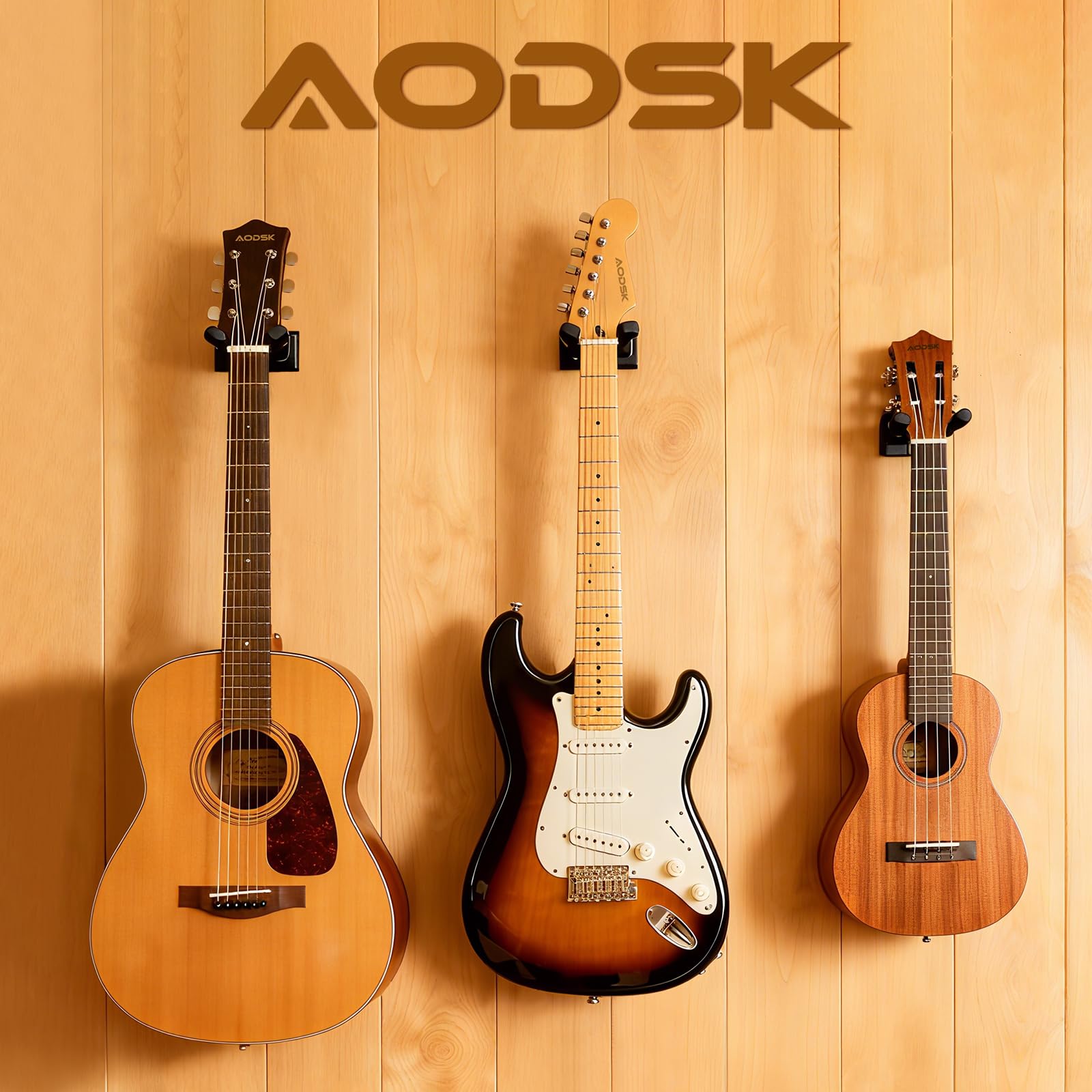 AODSK Soporte de pared para guitarra, paquete de 3
