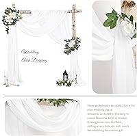 Vista 45 de Tela para envolver arco de boda, 4 paneles de 28 x 20 pies, cortinas de arco de boda rosa para ceremonia, cortinas de tela de gasa para cenador