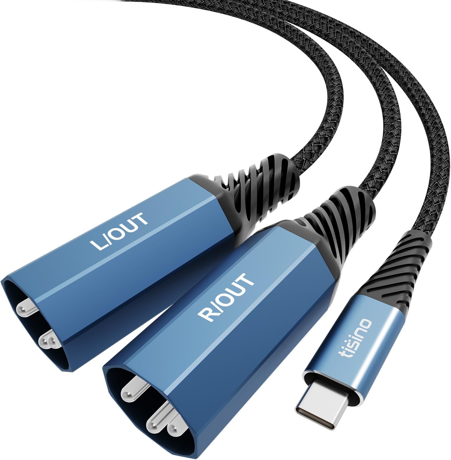 Tisino USB C to XLR Cable-2m/6.6ft, Type C to Dual XLR Stereo Power Amplifier Cable for Connecting Mobile Phone USB C to Active Speaker, Mixer Console