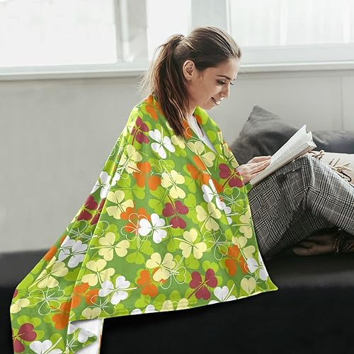 Miniatura 6 de Colorful Shamrock Bed Blanket Comfy Comfy Holiday Fluffy Blanket 60x90 Inches for Travel Office Sofa Bed Adults Kids Plush Blanket