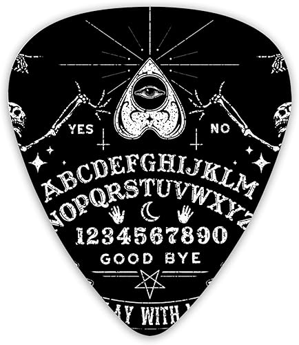 NiYoung Tablero mágico de esqueleto vintage único, púa de guitarra negra, púa de guitarra de lujo, 3 grosores diferentes, adecuado para guitarra