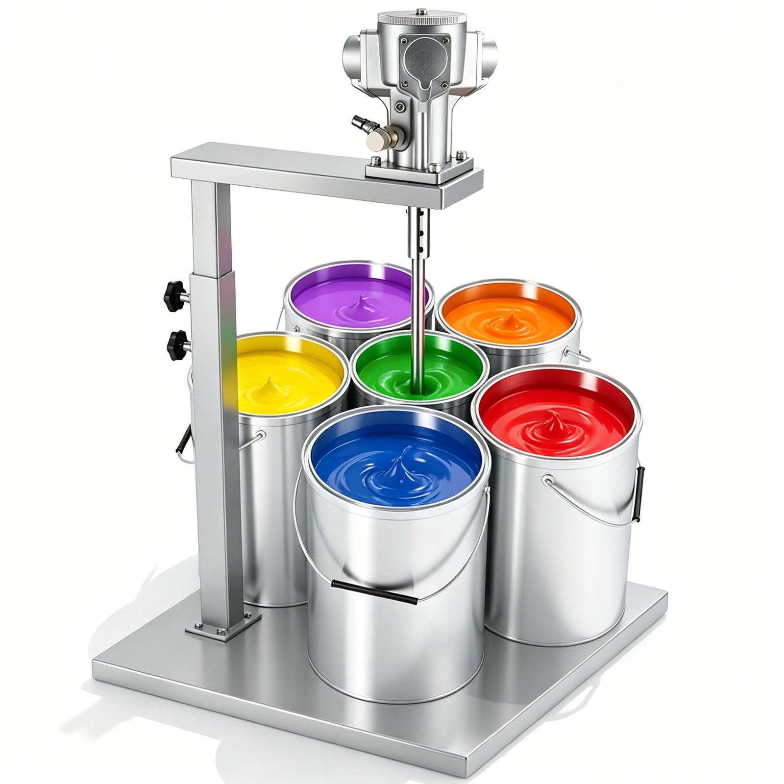 WDDBFL Pneumatic Paint Stirrer 50-2800RPM 1/8HP Manual Lifting Machine with Height Adjustable Stand for Tank Barrel Shaker Viscous Liquid, Adhesive or Dye