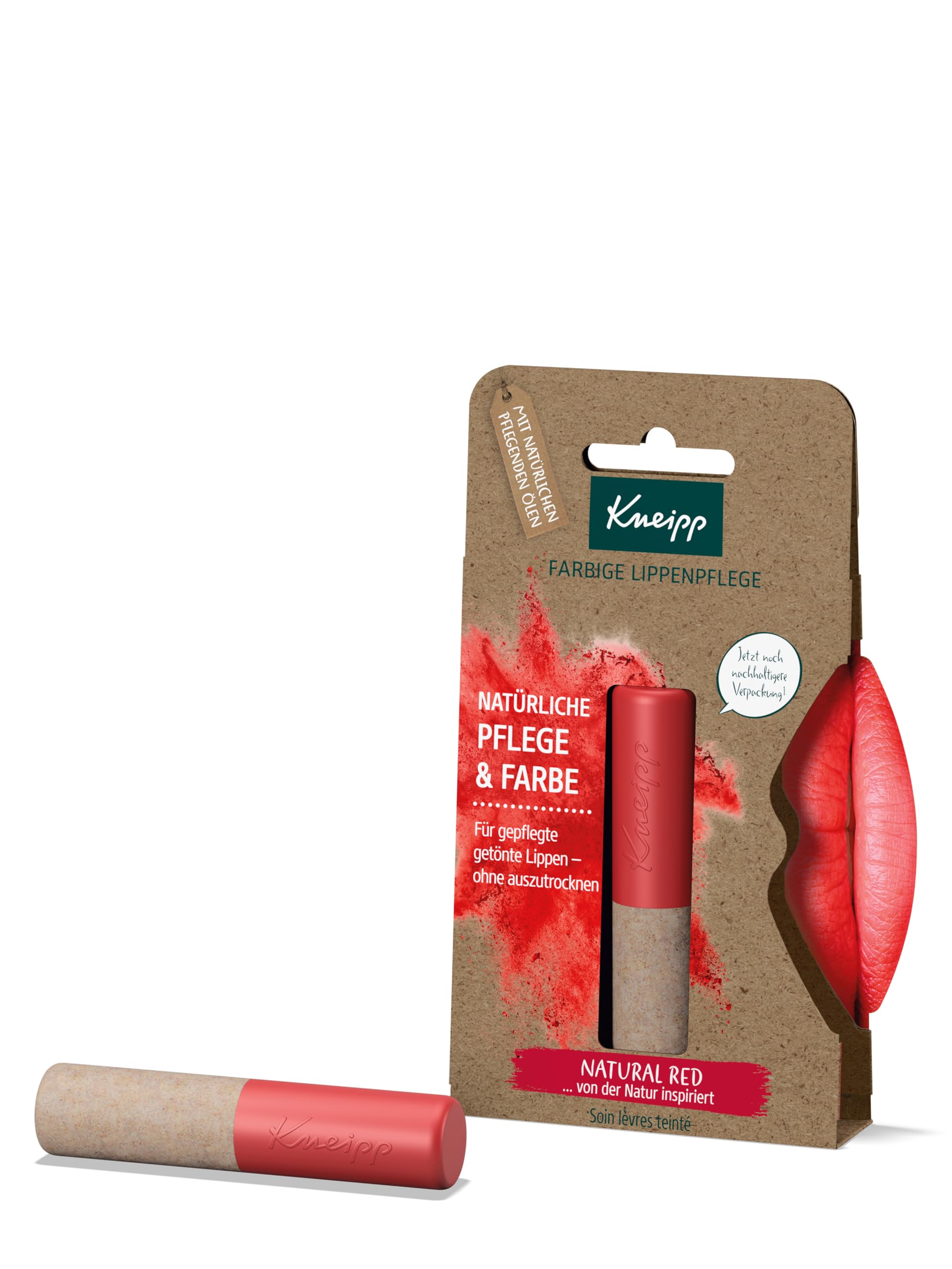 Kneipp Coloured Lip Balm Natural Red Care & Colour for Nourished Tinted Lips 35 g
