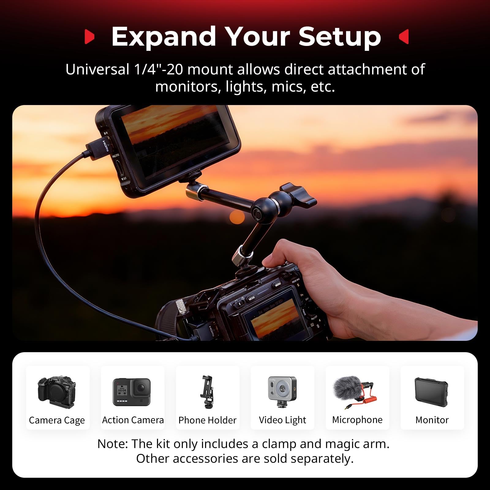 Amazon | SmallRig アクションカメラ用マジックアーム スーパー