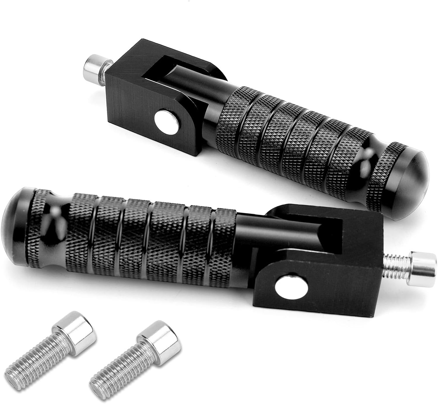 2pcs M8 Cnc Motorcycle Foot Pegs, 90 Degree Foldable Motorcycle Pedals Universal Footrests Dirt Bike Pegs Folding Bicycle Passenger Footpeg Replacement Accessories for Ebike Kart Scooter Road Bike