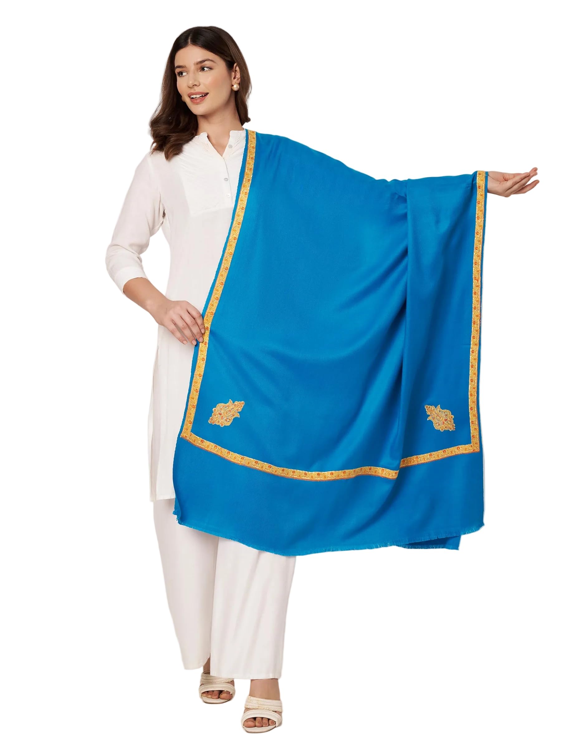 Women Hand Embroidered Wool Shawl_4229-image-0