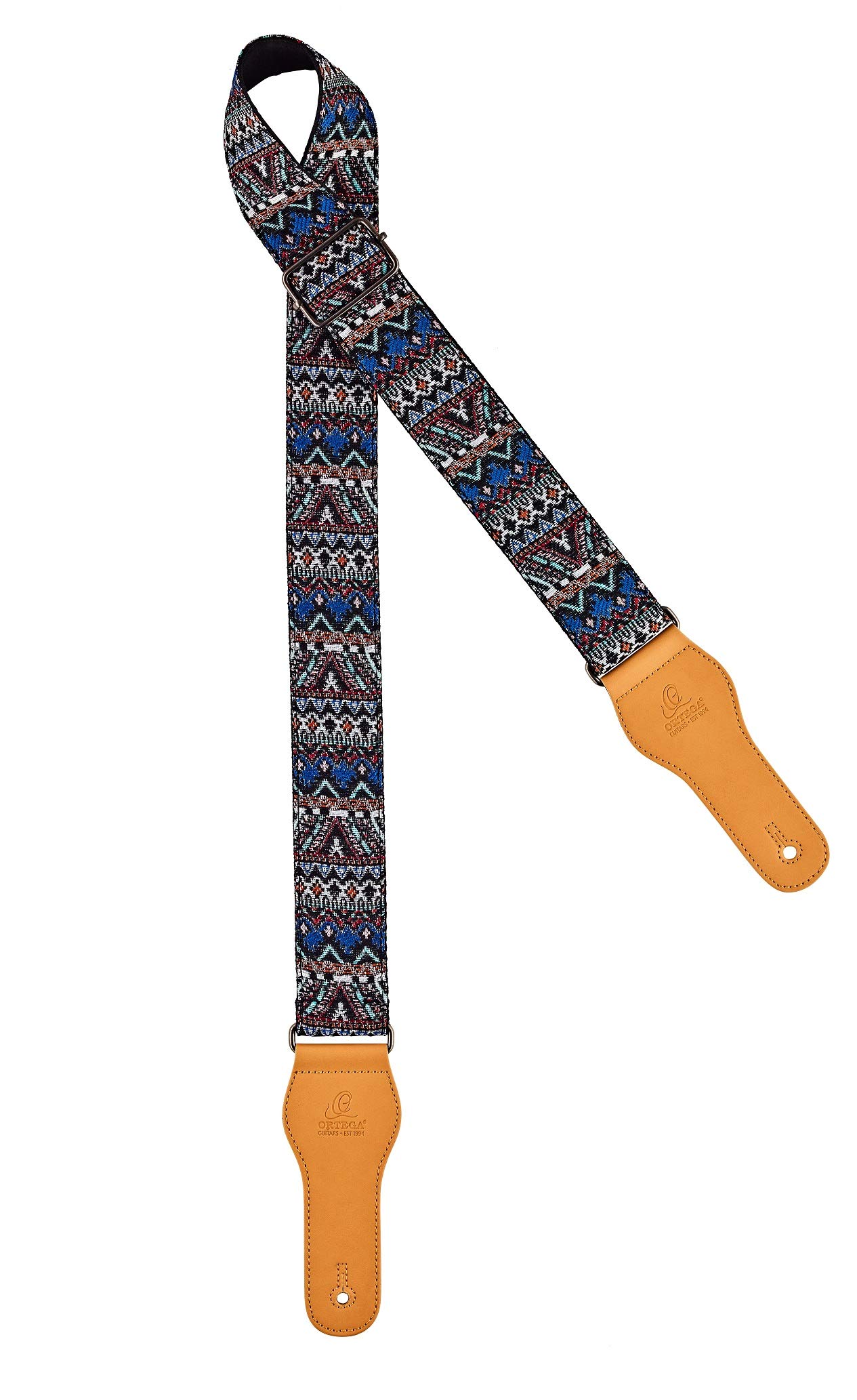 Ortega Guitars Adjustable Guitar Strap - Acoustic Guitar / Bass, Electric Guitar / Bass - World Series - Cotton, Desert Night (OCS-420)