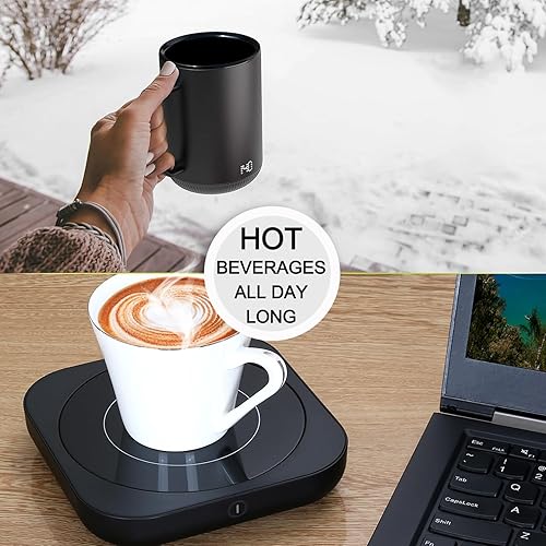 Miniatura 2 de Calentador de taza de café  Calentador de taza de café para escritorio apagado automático y 3 ajustes de temperatura, calentador de café eléctrico