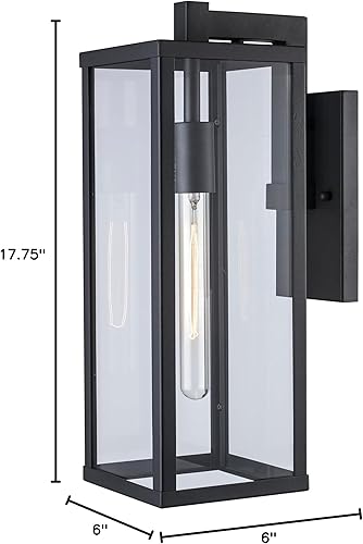 Miniatura 8 de Trans Globe Importaciones 40751 BK - Farol de pared transitorio de una luz de la colección Oxford, acabado negro,