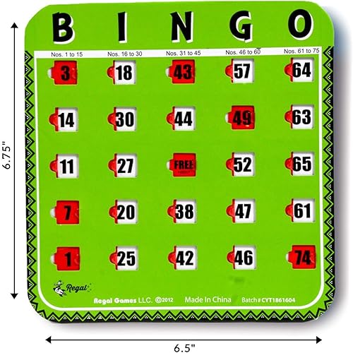 Miniatura 5 de Regal Bingo - Tarjetas de bingo a granel con ventanas deslizantes  Tarjetas de juego de bingo reutilizables con impresión grande para adultos y