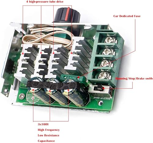 Miniatura 6 de 7-80V PWM DC Motor Controlador de Velocidad Interruptor 30A, Regulador de Control de Velocidad del Motor