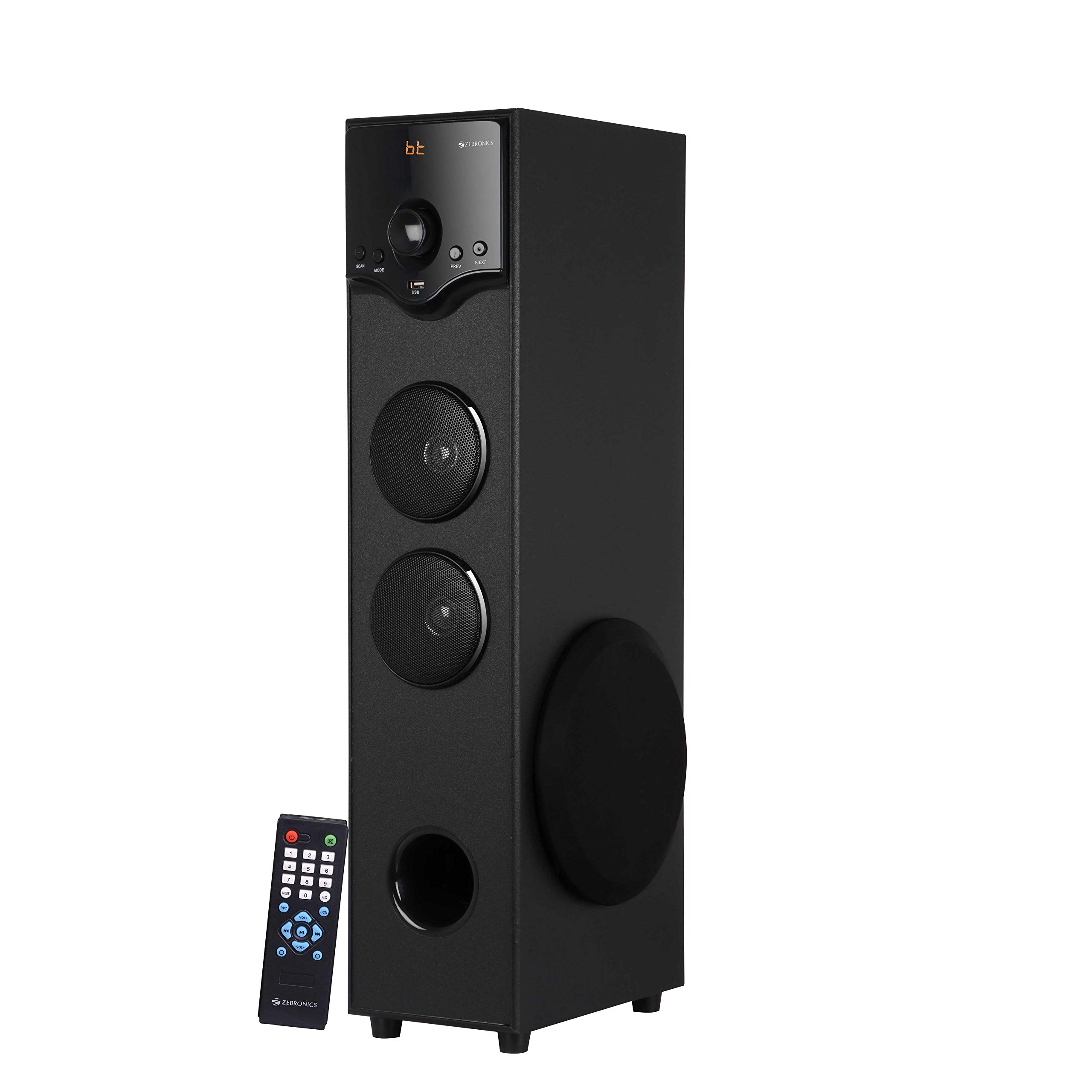 ZEBRONICS ZEB-BT460 RUF Subwoofer with Bluetooth Supporting, USB, FM, AUX and Remote Control (Black)