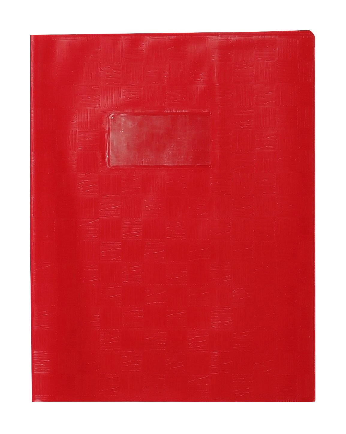 Calligraphe 71103C - One Madras Grain Exercise Book with bookmark flaps in Red - Size: 17x22 cm - 22/100th with Label Holder and Bookmark - PVC Opaque