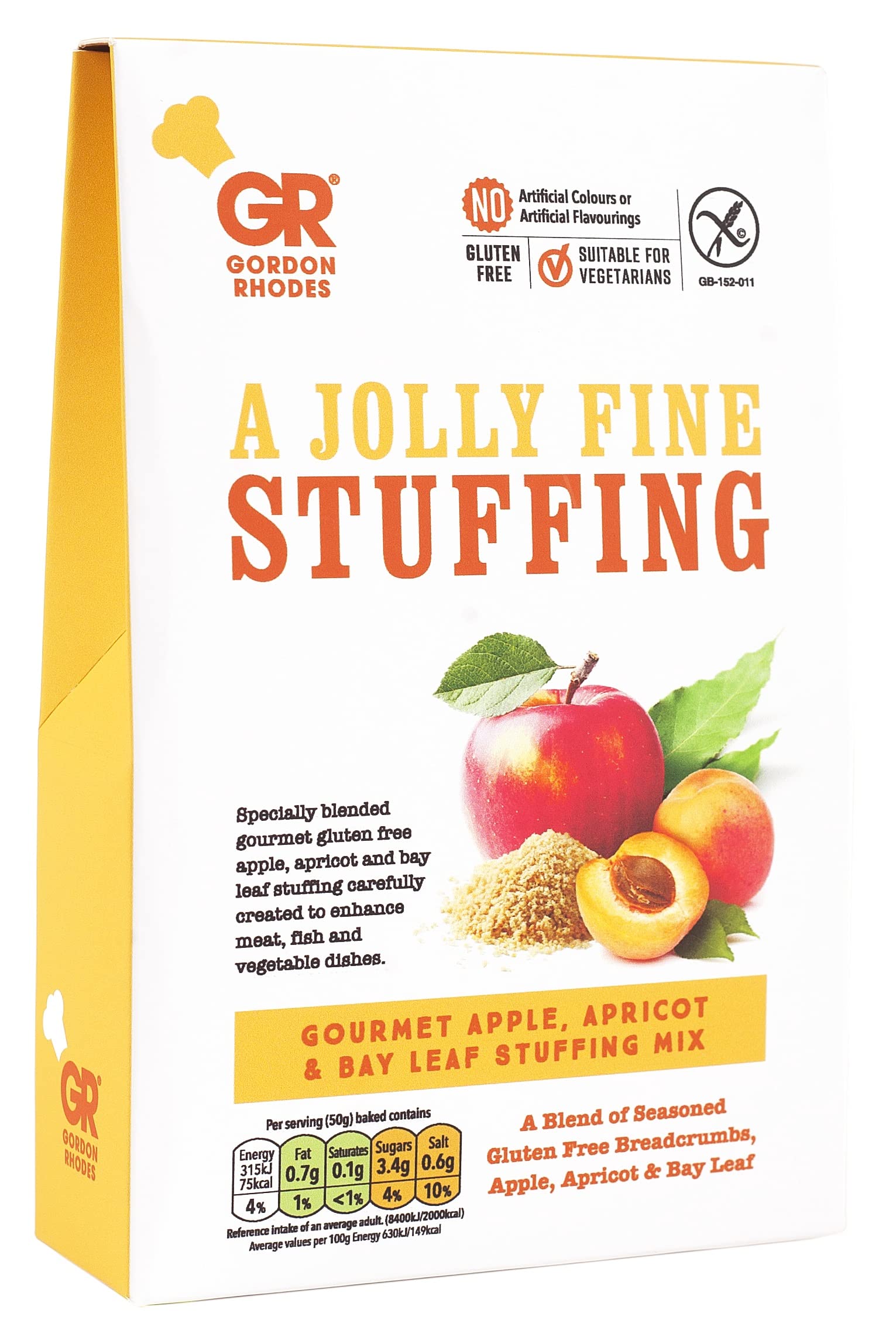 Gordon Rhodes' Gourmet Apple and Apricot Stuffing Mix is Gluten Free and Easy to Prepare to Enhance Meat, Fish and Vegetable Dishes. Vegan Approved(1 x 125gm)