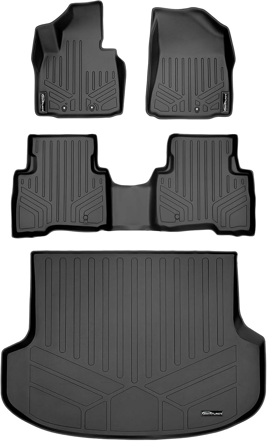 SMARTLINER Custom Fit Floor Liners - 1st & 2nd Row & Cargo Liner Set - All Weather Floor Liners - Fits 2014-2015 Kia Sorento