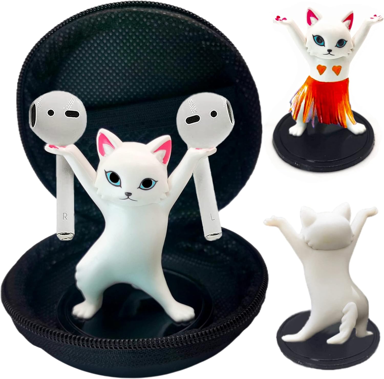 Cat Airpod Holder Anti-Drop Magnetic Cute Accessories, Sexy Dance Cat Apple Airpod Stand Headset Holder with Earbud Case, Creative Apple Accessories Gift for Christmas Birthday Car Decoration. : Electronics