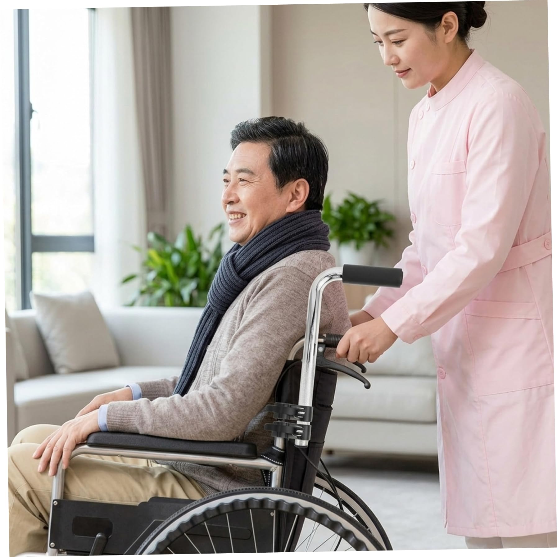 Rallonges de poignée de fauteuil roulant, rallonge poignée poussée réglable en hauteur pour fauteuil roulant et poussette, paquet 2 accessoires avec poignées antidérapantes rallonges