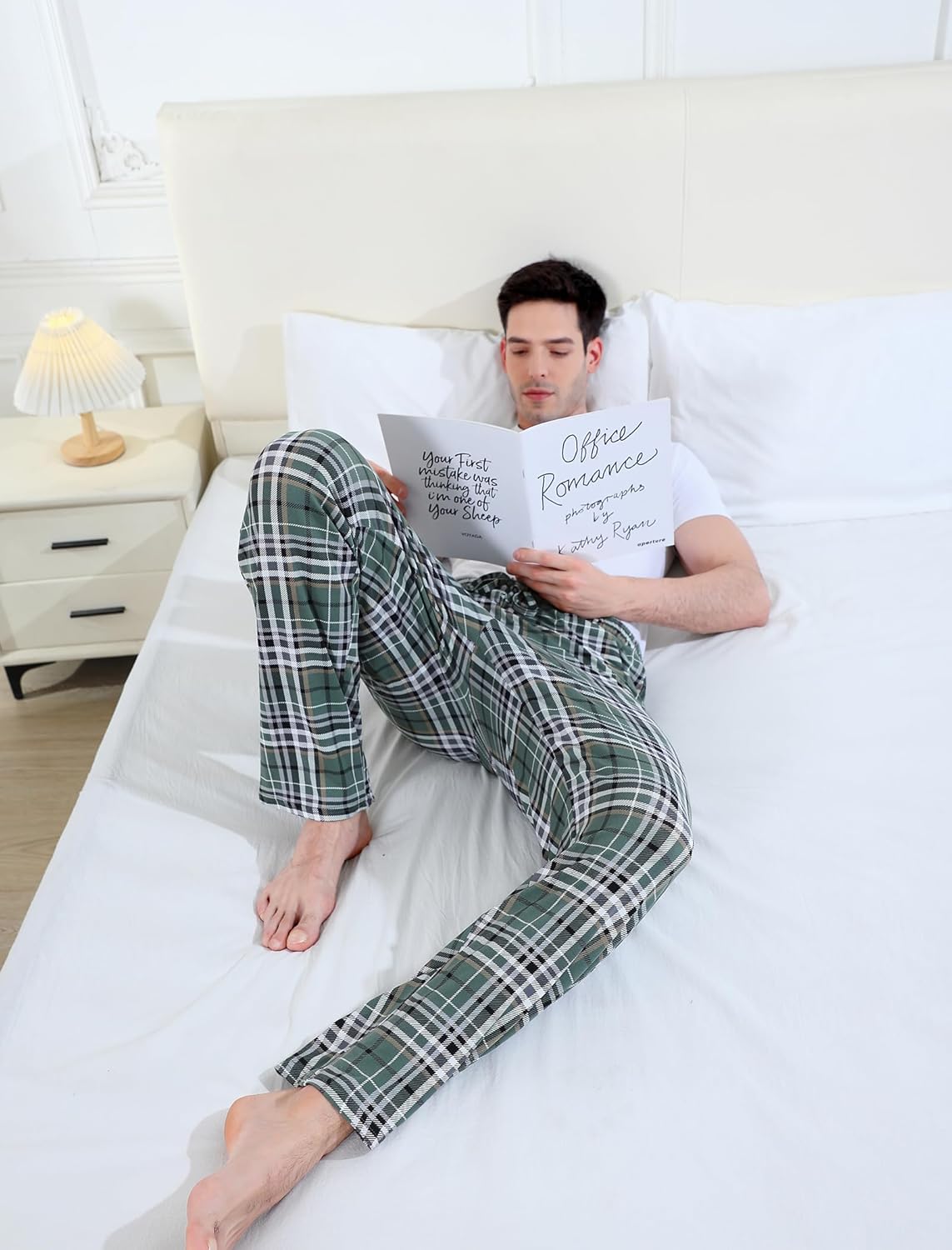 DITOK Men's Lightweight Pajama Pants Soft Lounge Sleep Joggers Adjustable Drawstring & Pockets All-Season Sleepwear - Image 5