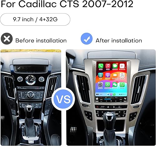 Miniatura 2 de Radio de coche para Cadillac CTS 2008-2012 reemplazo estéreo actualización Carplay Android Auto pantalla táctil vertical estilo Tesla con DSP en